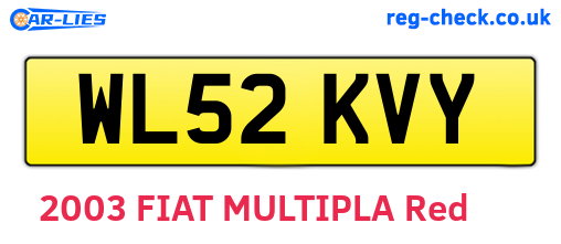 WL52KVY are the vehicle registration plates.