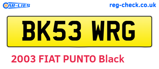BK53WRG are the vehicle registration plates.