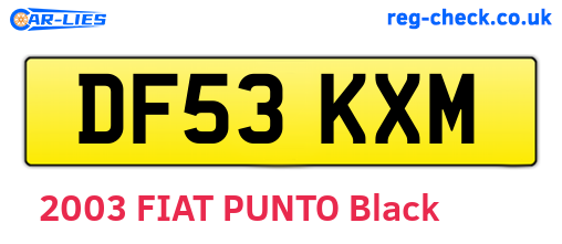 DF53KXM are the vehicle registration plates.