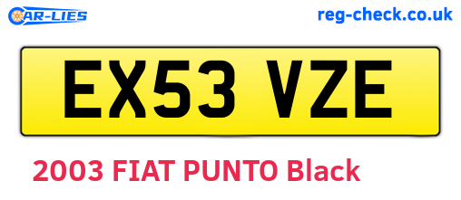 EX53VZE are the vehicle registration plates.