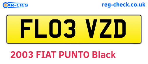 FL03VZD are the vehicle registration plates.
