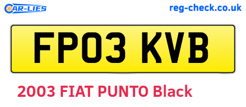 FP03KVB are the vehicle registration plates.