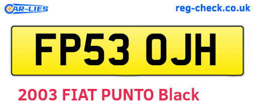 FP53OJH are the vehicle registration plates.