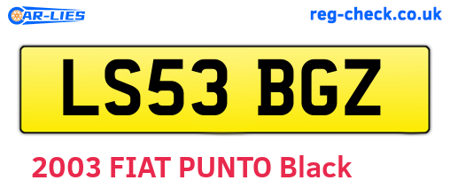 LS53BGZ are the vehicle registration plates.