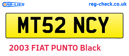 MT52NCY are the vehicle registration plates.