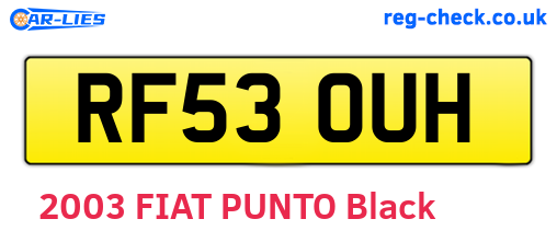 RF53OUH are the vehicle registration plates.