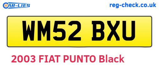 WM52BXU are the vehicle registration plates.