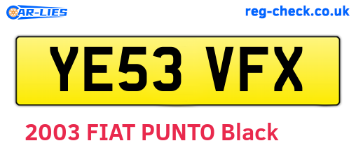 YE53VFX are the vehicle registration plates.