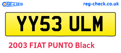 YY53ULM are the vehicle registration plates.