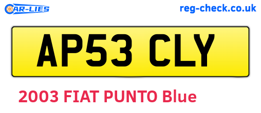 AP53CLY are the vehicle registration plates.