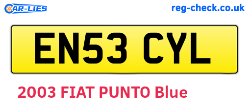 EN53CYL are the vehicle registration plates.