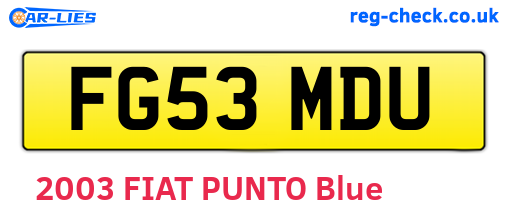 FG53MDU are the vehicle registration plates.