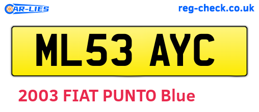 ML53AYC are the vehicle registration plates.