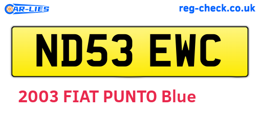 ND53EWC are the vehicle registration plates.