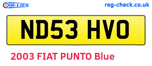 ND53HVO are the vehicle registration plates.