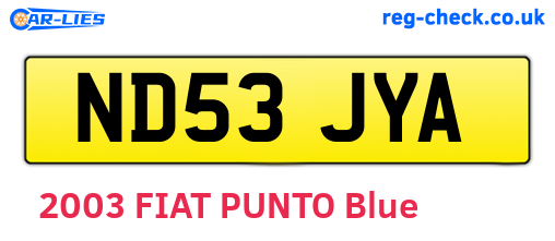 ND53JYA are the vehicle registration plates.
