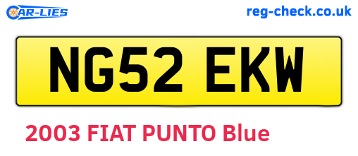 NG52EKW are the vehicle registration plates.