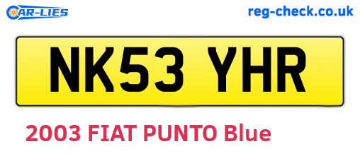 NK53YHR are the vehicle registration plates.