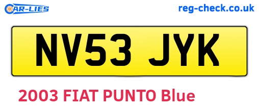 NV53JYK are the vehicle registration plates.