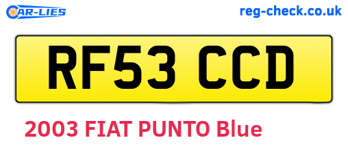 RF53CCD are the vehicle registration plates.