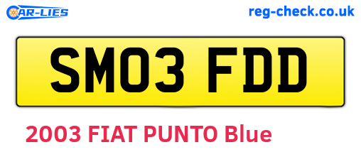 SM03FDD are the vehicle registration plates.