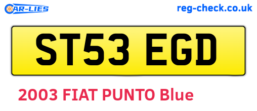 ST53EGD are the vehicle registration plates.