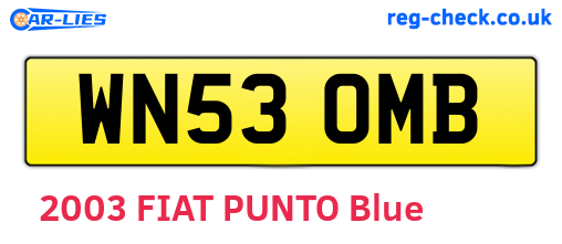 WN53OMB are the vehicle registration plates.