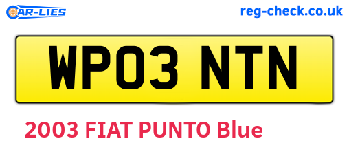 WP03NTN are the vehicle registration plates.