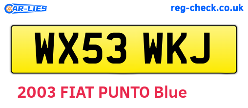 WX53WKJ are the vehicle registration plates.