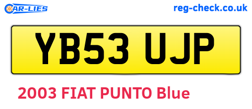 YB53UJP are the vehicle registration plates.