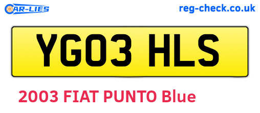 YG03HLS are the vehicle registration plates.