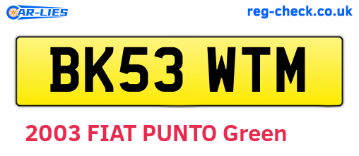 BK53WTM are the vehicle registration plates.