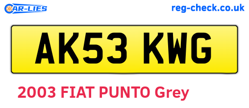AK53KWG are the vehicle registration plates.