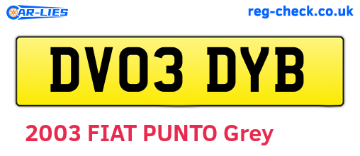 DV03DYB are the vehicle registration plates.