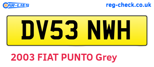 DV53NWH are the vehicle registration plates.