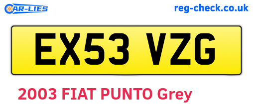 EX53VZG are the vehicle registration plates.