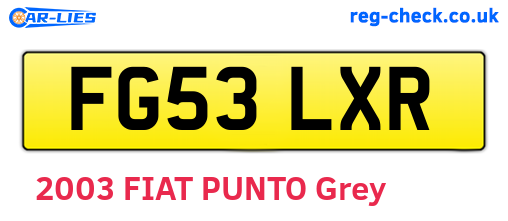 FG53LXR are the vehicle registration plates.