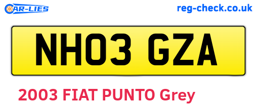 NH03GZA are the vehicle registration plates.
