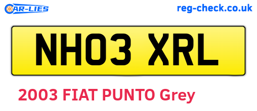 NH03XRL are the vehicle registration plates.
