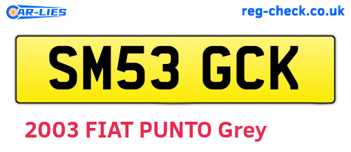 SM53GCK are the vehicle registration plates.