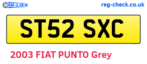 ST52SXC are the vehicle registration plates.