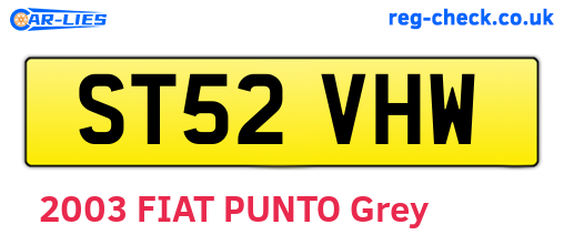 ST52VHW are the vehicle registration plates.