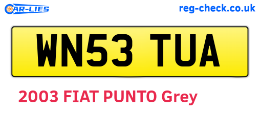 WN53TUA are the vehicle registration plates.