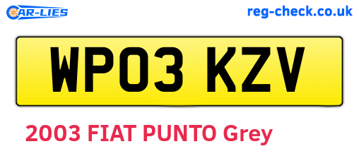 WP03KZV are the vehicle registration plates.