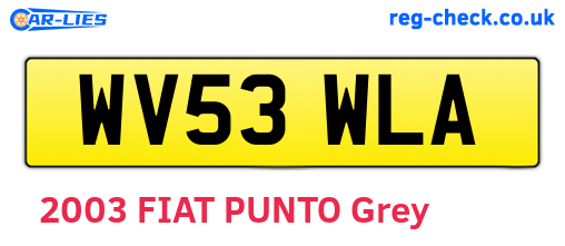 WV53WLA are the vehicle registration plates.