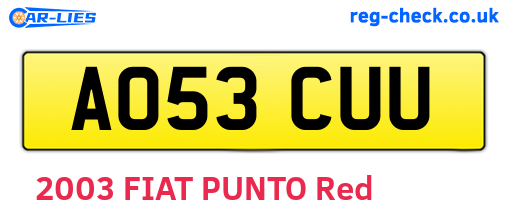 AO53CUU are the vehicle registration plates.