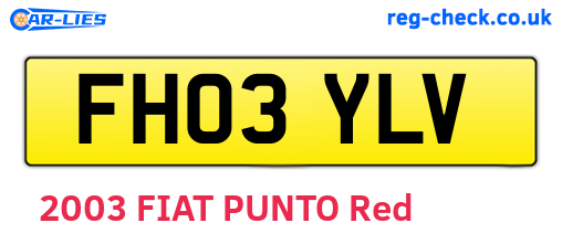 FH03YLV are the vehicle registration plates.
