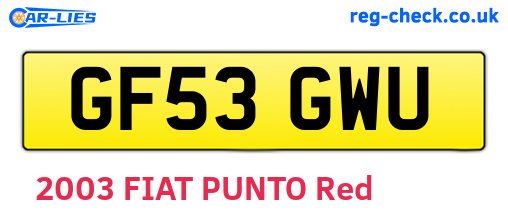 GF53GWU are the vehicle registration plates.
