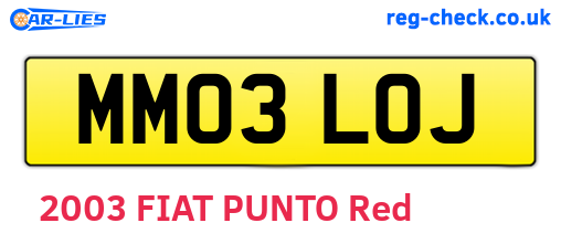 MM03LOJ are the vehicle registration plates.