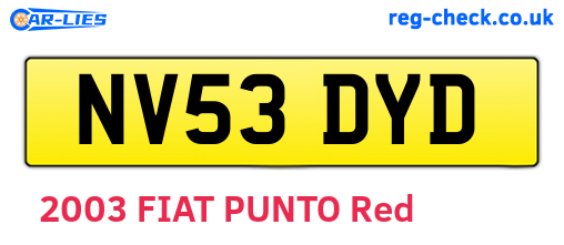 NV53DYD are the vehicle registration plates.